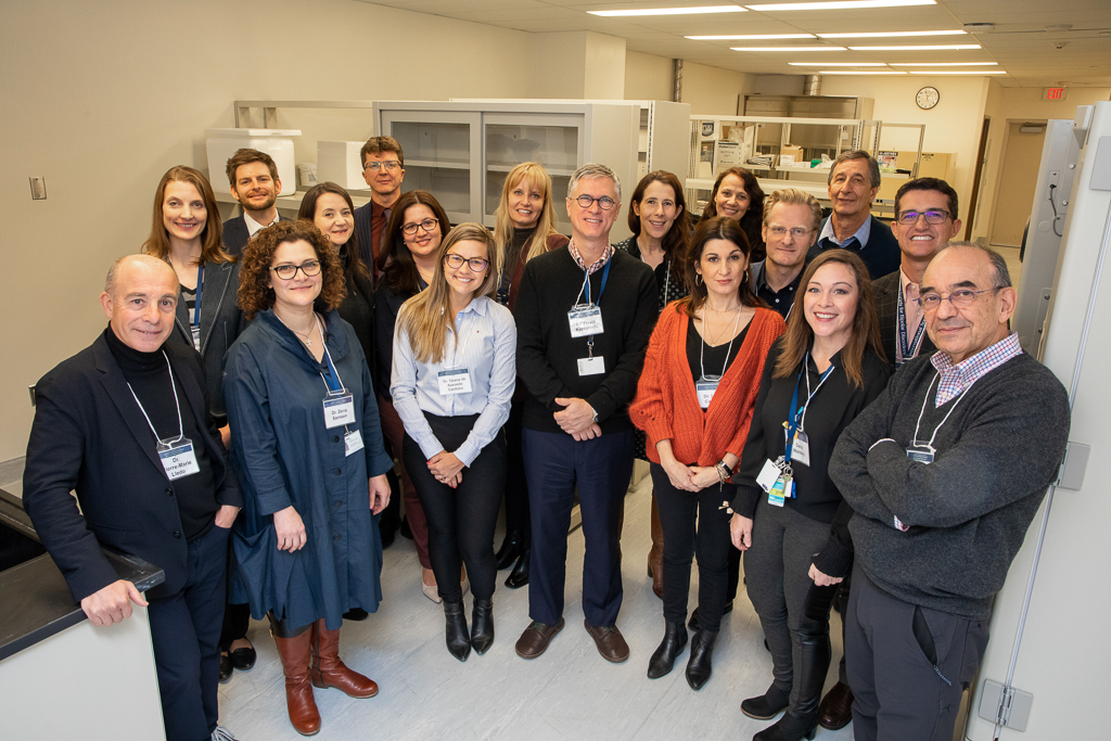 The Franco-Canadian group met ahead of the Symposium at St. Joe's new West 5th Campus wet lab.